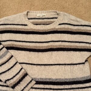Z Supply women's Crewneck Sweater - Gray and Black Stripes
